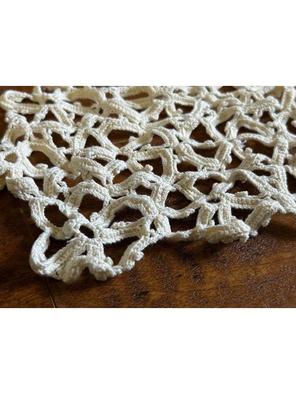 Vintage Handmade Crochet Lace Doily in Cream
